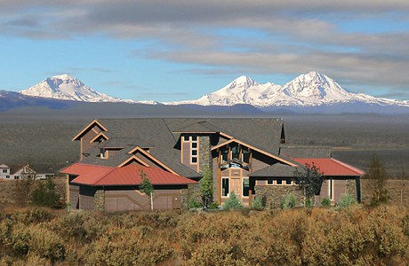 custom home at brasada ranch with cascade mountain views