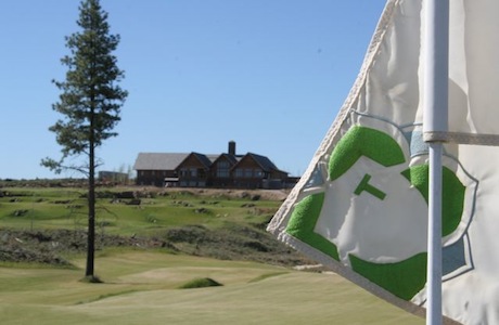 Tetherow clubhouse from first green