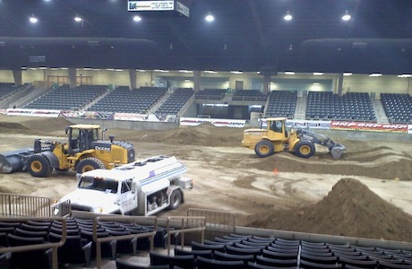 Site preparation at BMX Northwest Nationals in redmond