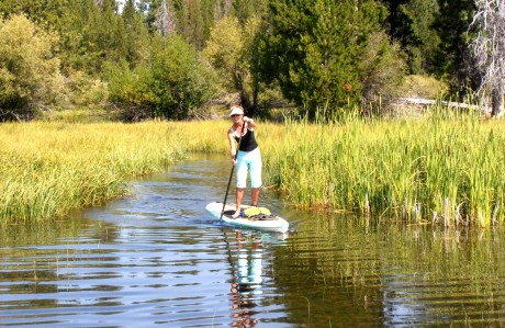 Realtor Sandy Kohlmoos, SUP on the Deschutes