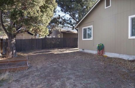 Fenced back yard in bend